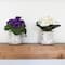 8" African Violet Artificial Plant in Floral Design Vase Set